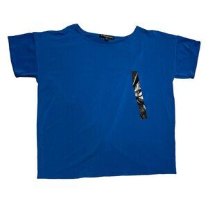 NWT Banana Republic Womens S Blue Shirt Short Sleeve Twist Knot Back Blouse Top